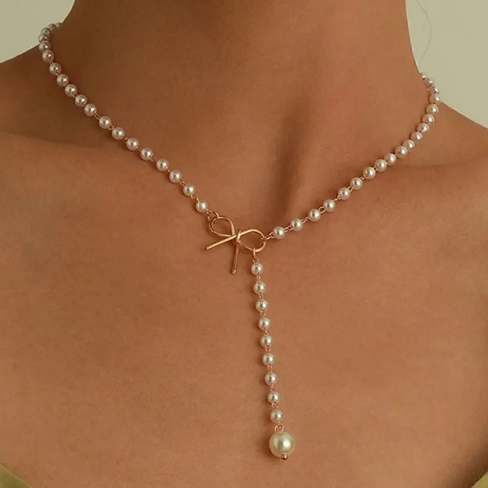 Pearl drop necklace #1051